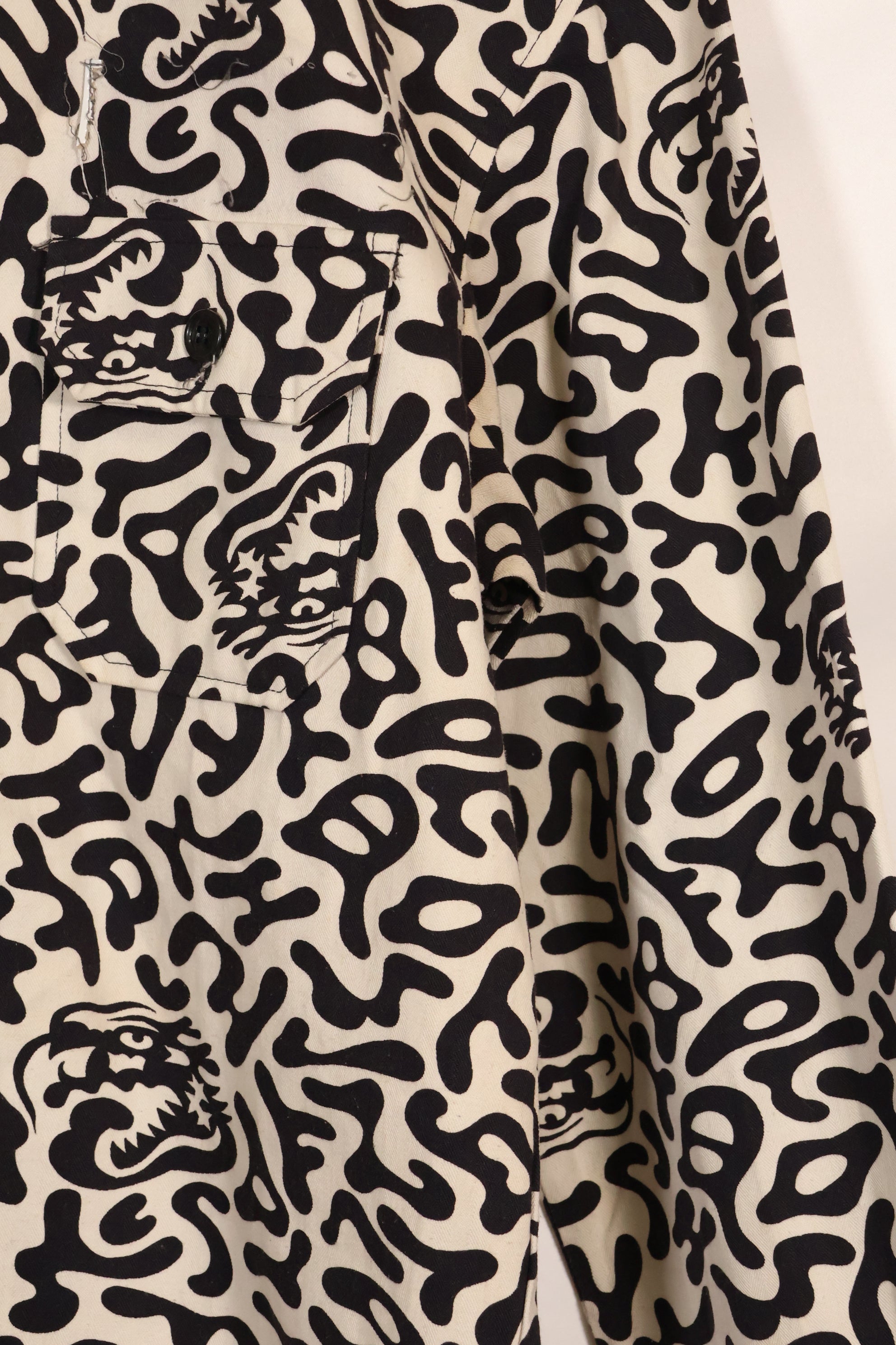 1980年代　韓国　学生用迷彩服　ハングル迷彩　シャツ　ほぼ未使用　B