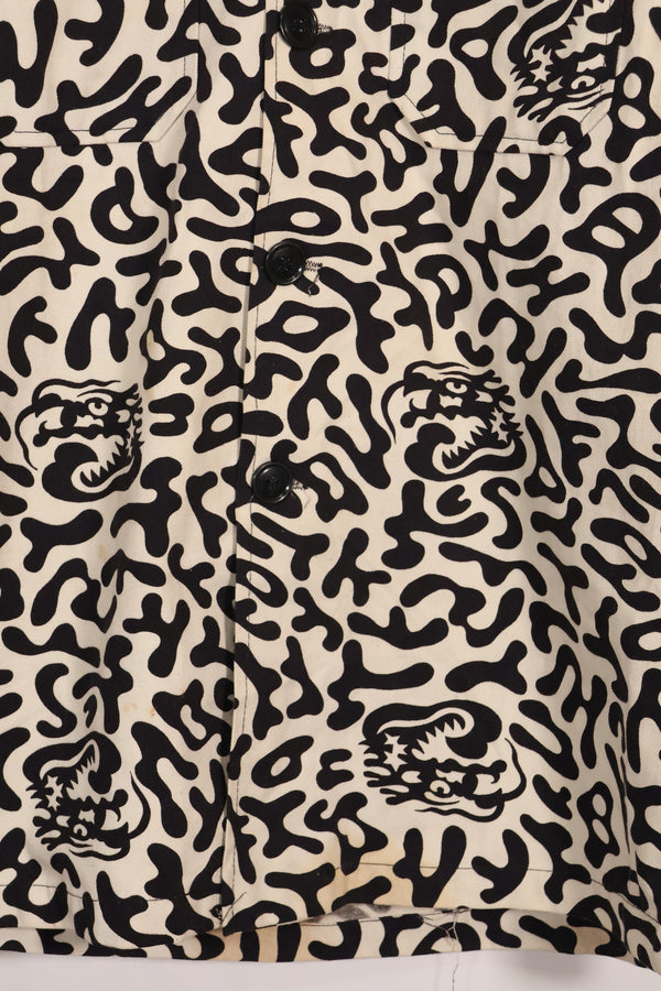 1980年代　韓国　学生用迷彩服　ハングル迷彩　シャツ　ほぼ未使用　B