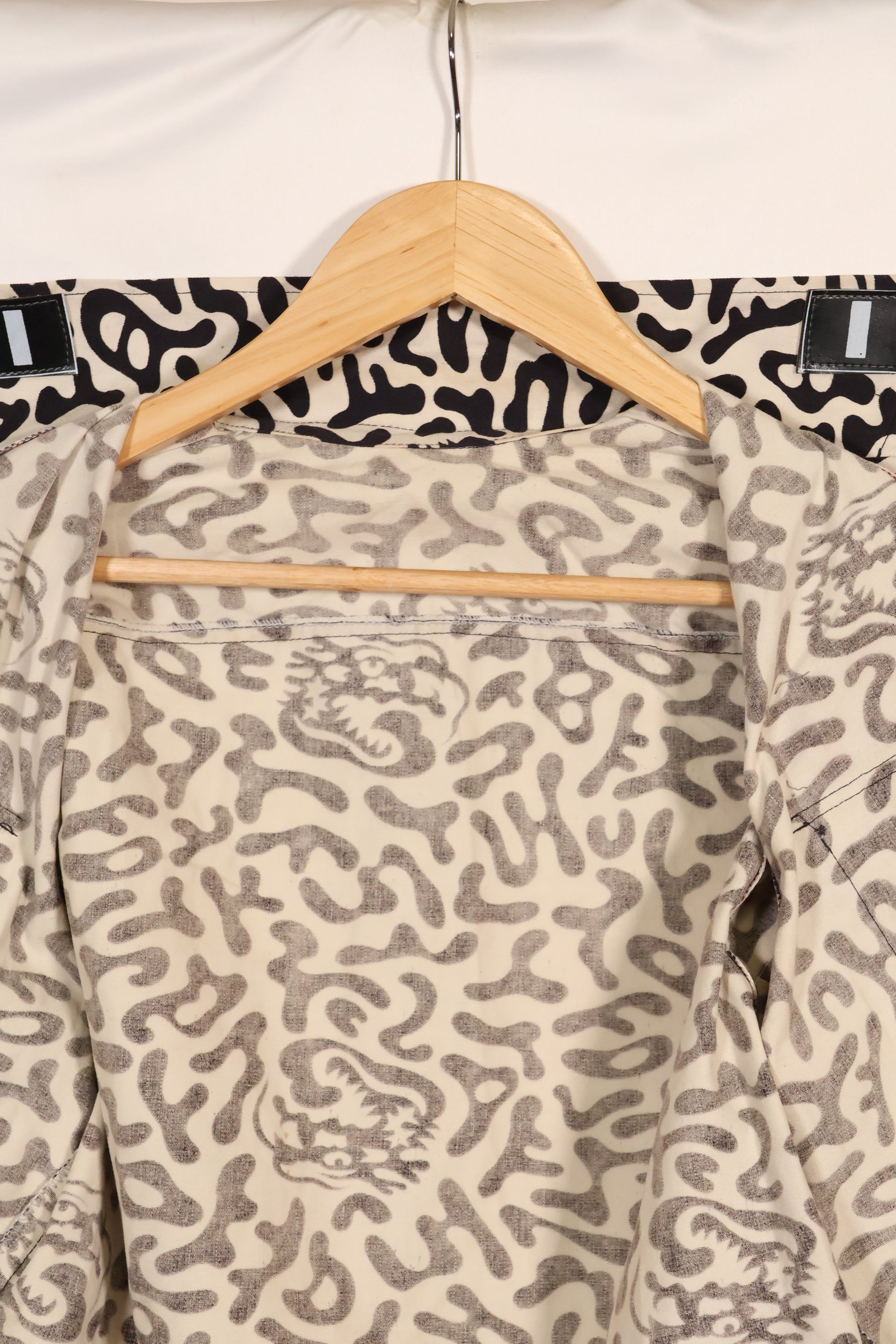 1980年代　韓国　学生用迷彩服　ハングル迷彩　シャツ　ほぼ未使用　B