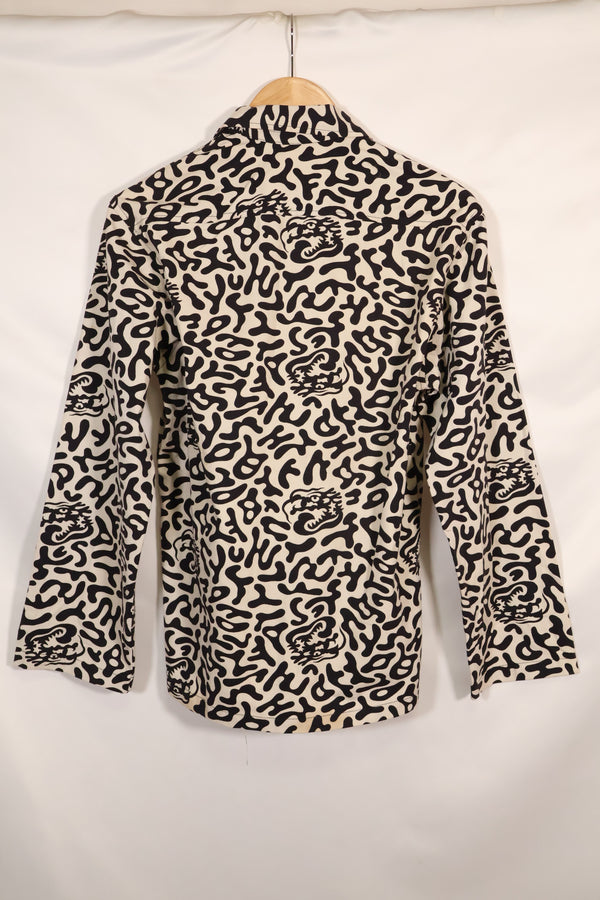 1980年代　韓国　学生用迷彩服　ハングル迷彩　シャツ　ほぼ未使用　B