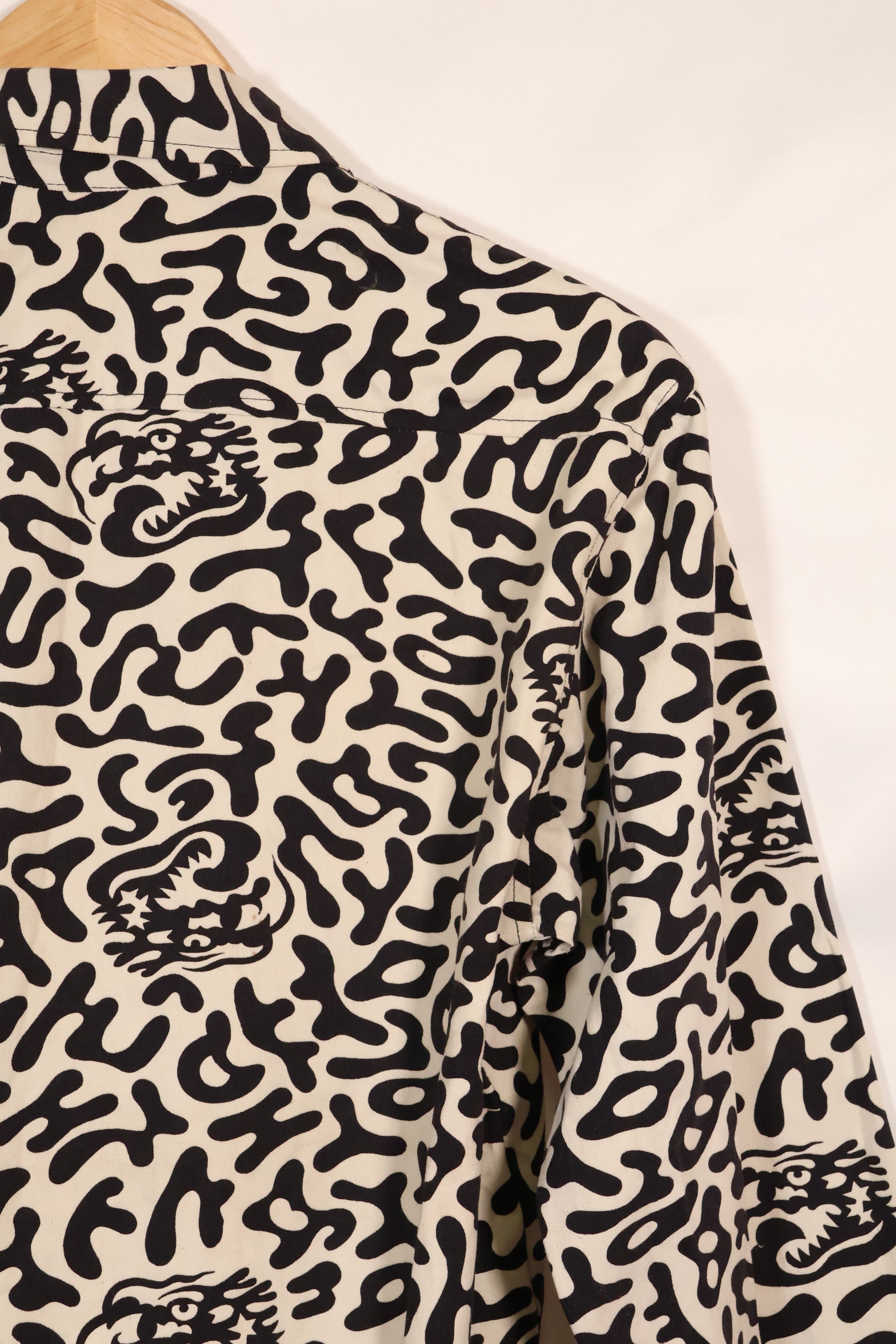 1980年代　韓国　学生用迷彩服　ハングル迷彩　シャツ　ほぼ未使用　B