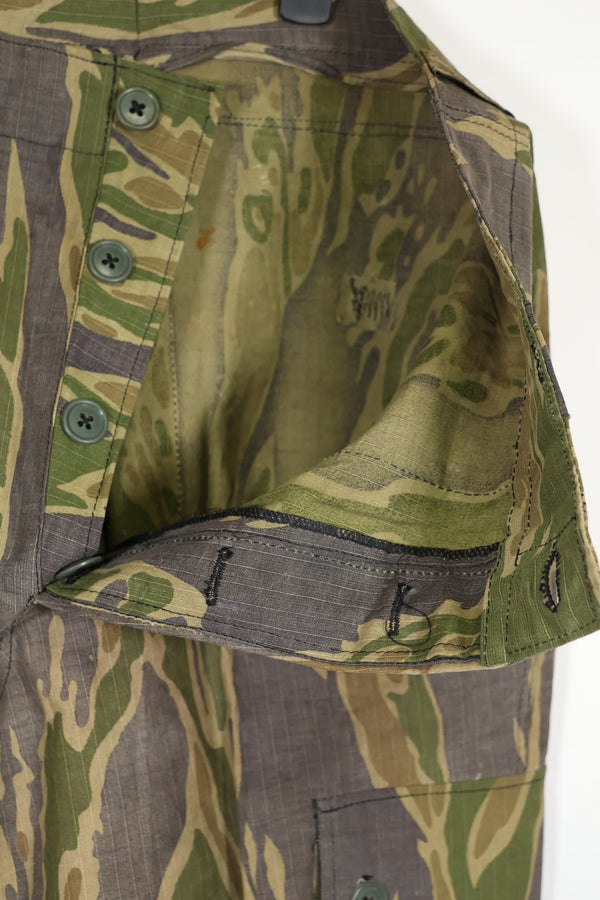 実物生地　1970年代　レイトウォー　タイガーストライプ　パンツ　縦使い　中古品