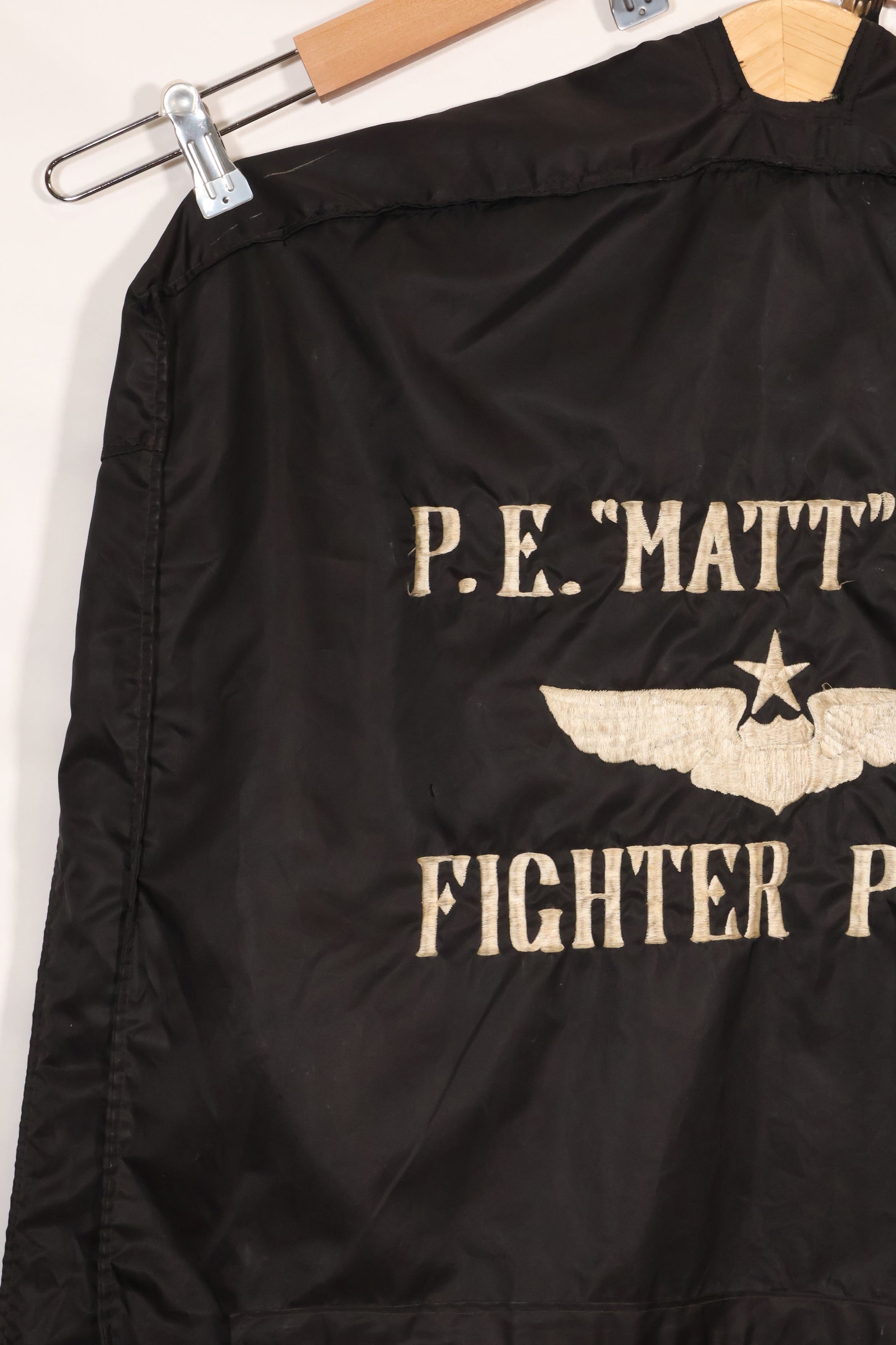 1960年代　個人調達品　戦闘機パイロット　フライトジャケット&制服用　スーツバッグ　刺繍入　中古品