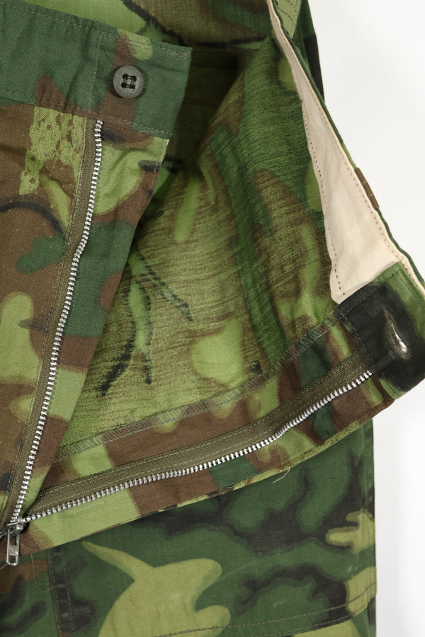 民間品　実物生地　ノンリップストップ　ERDL迷彩　ハンティングパンツ　未使用品