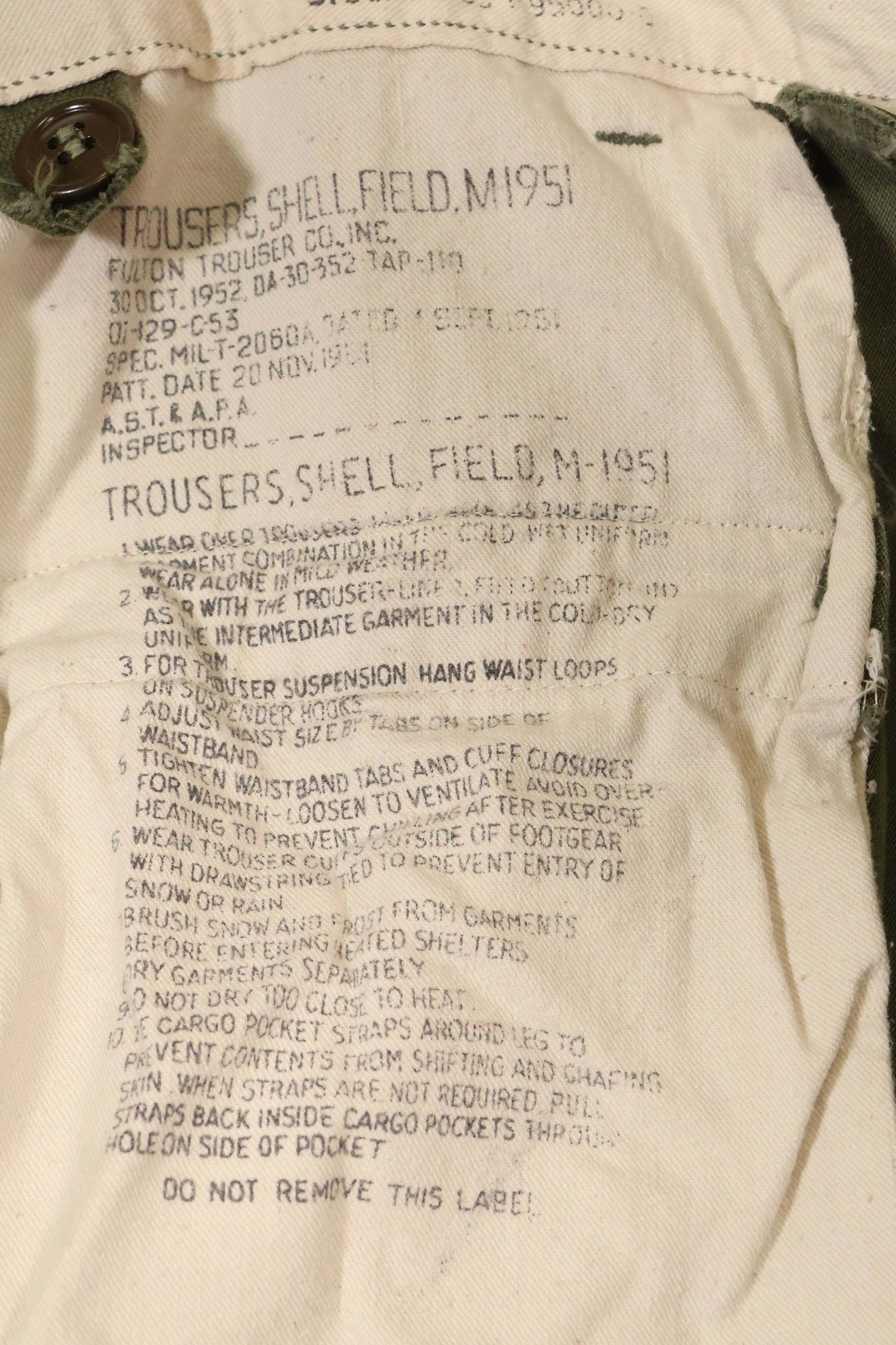 1952年契約　L-L　アメリカ軍　M-1951　フィードパンツ　大きめサイズ　中古品