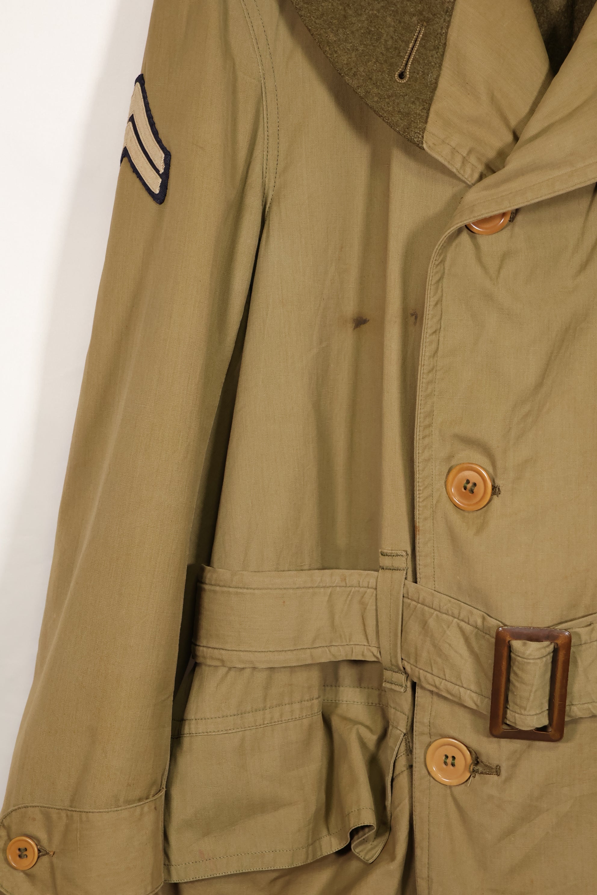 実物　1940年代　アメリカ軍　マッキーノコート　ジープコート　中古品　パッチ後付け