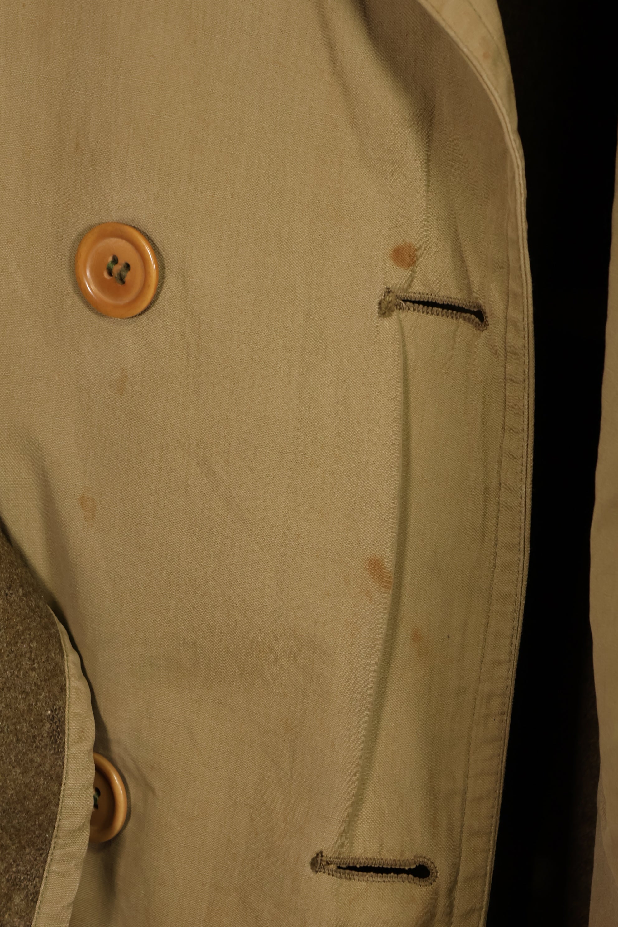 実物　1940年代　アメリカ軍　マッキーノコート　ジープコート　中古品　パッチ後付け