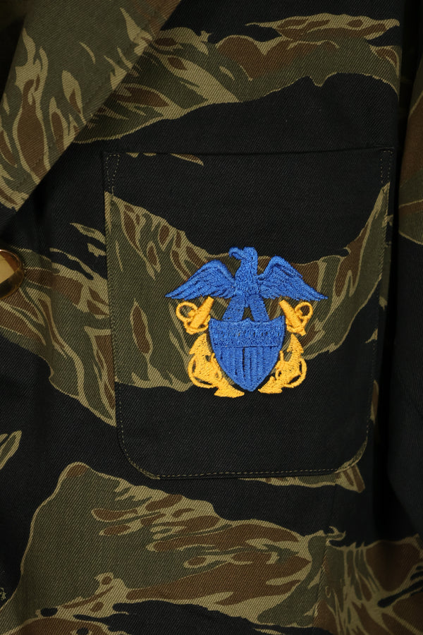 実物生地製　アメリカ海軍　タイガーストライプ　パーティージャケット　刺繍入り　未使用品