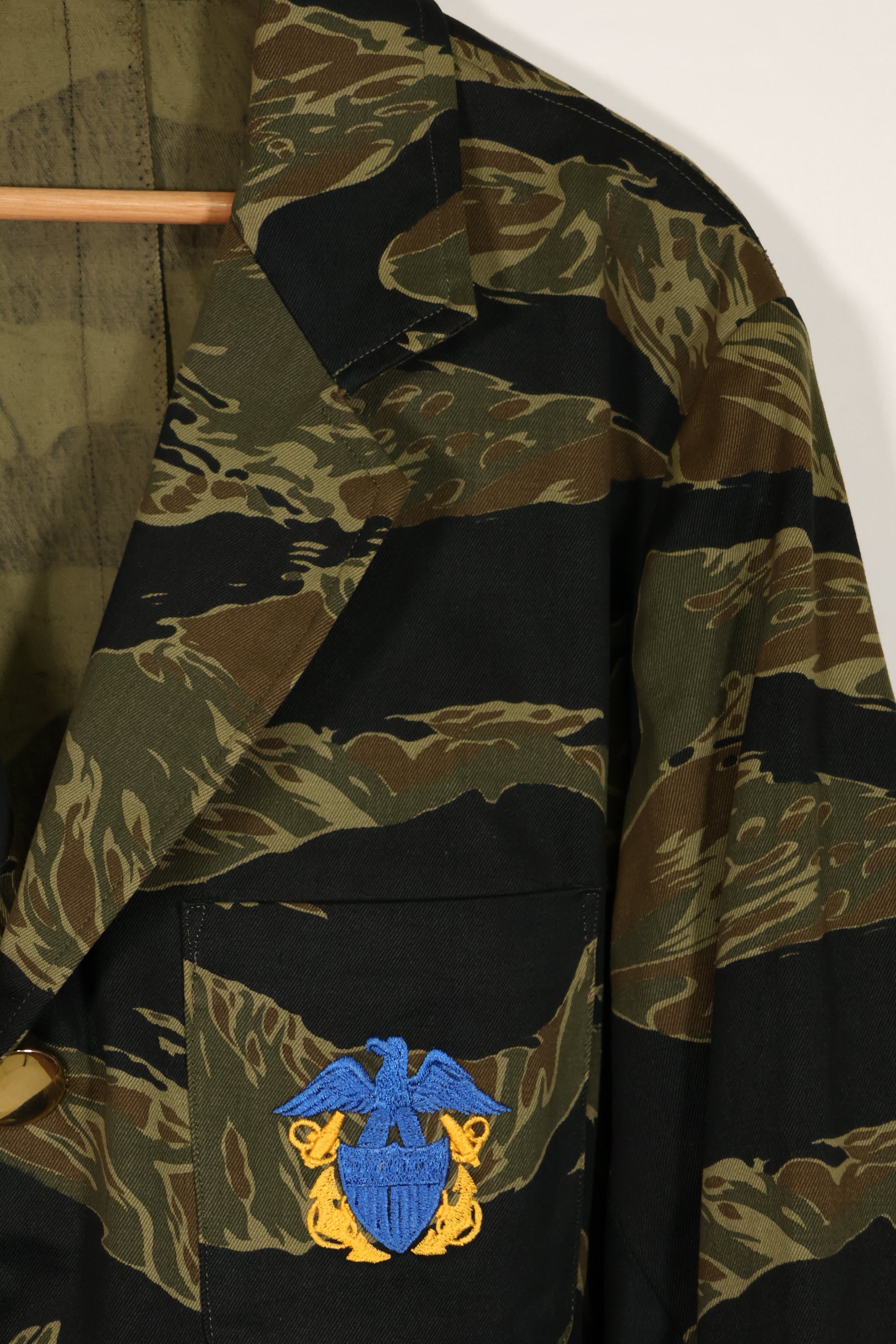 実物生地製　アメリカ海軍　タイガーストライプ　パーティージャケット　刺繍入り　未使用品