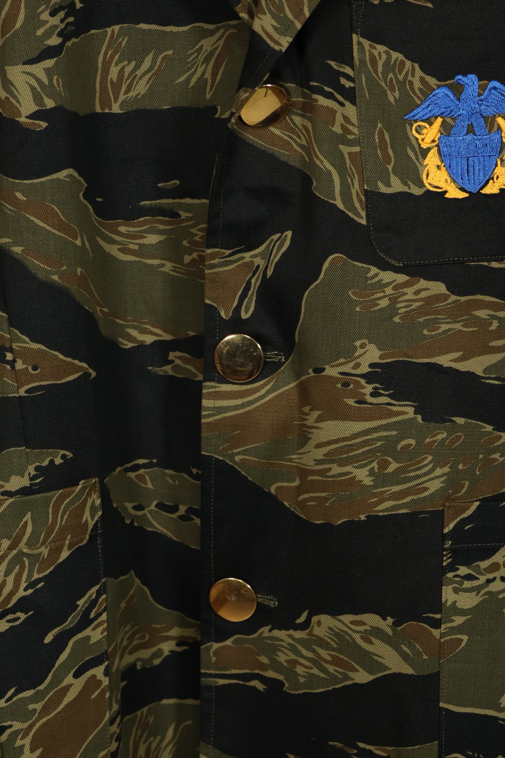 実物生地製　アメリカ海軍　タイガーストライプ　パーティージャケット　刺繍入り　未使用品