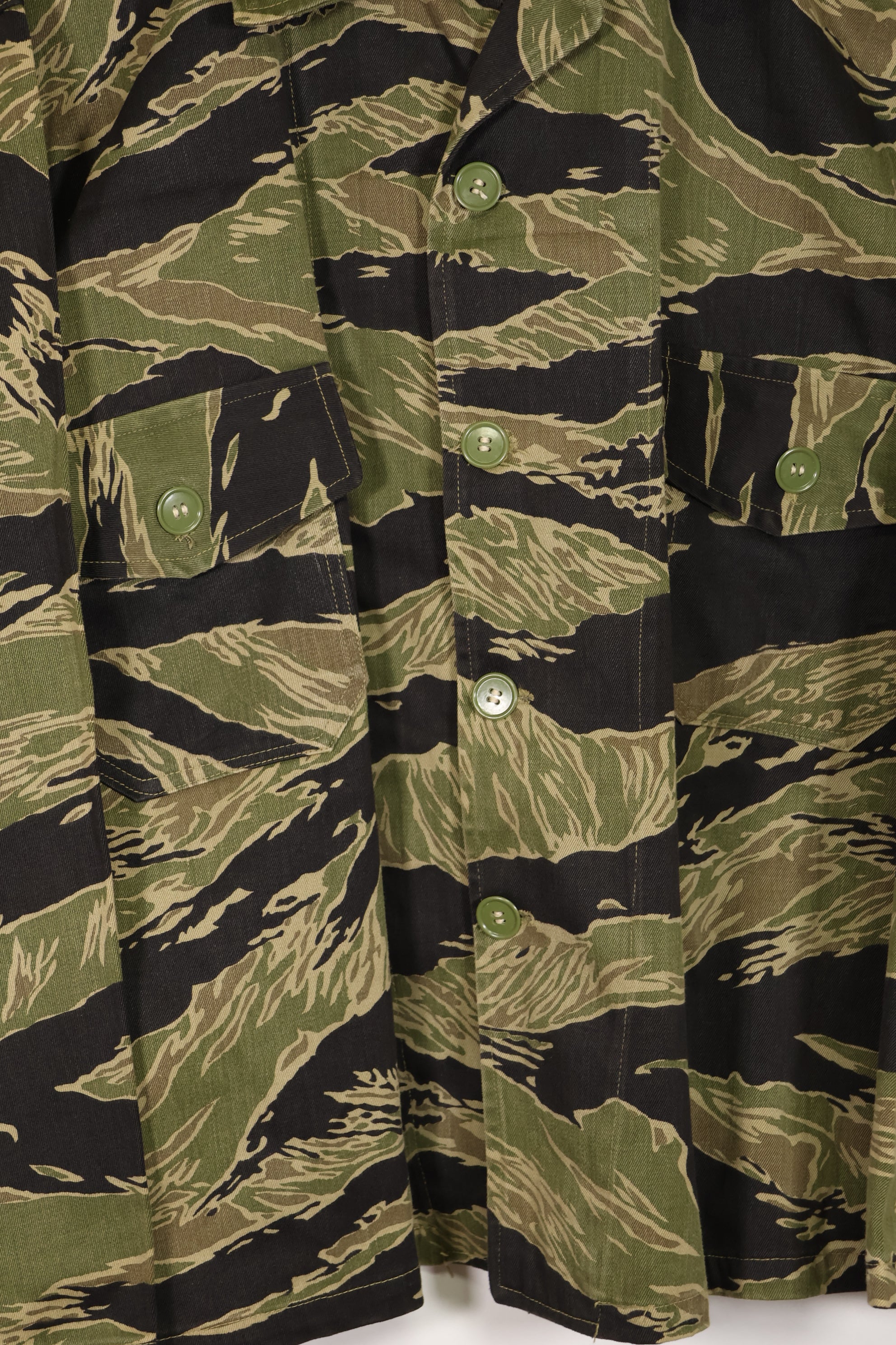 実物　沖縄タイガー　タイガーストライプ　シャツ　テイラーメイドカット　中古品