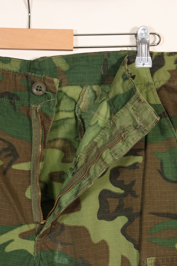 1969年契約　M-L　リップストップ生地　ERDL リーフ迷彩　パンツ　中古品