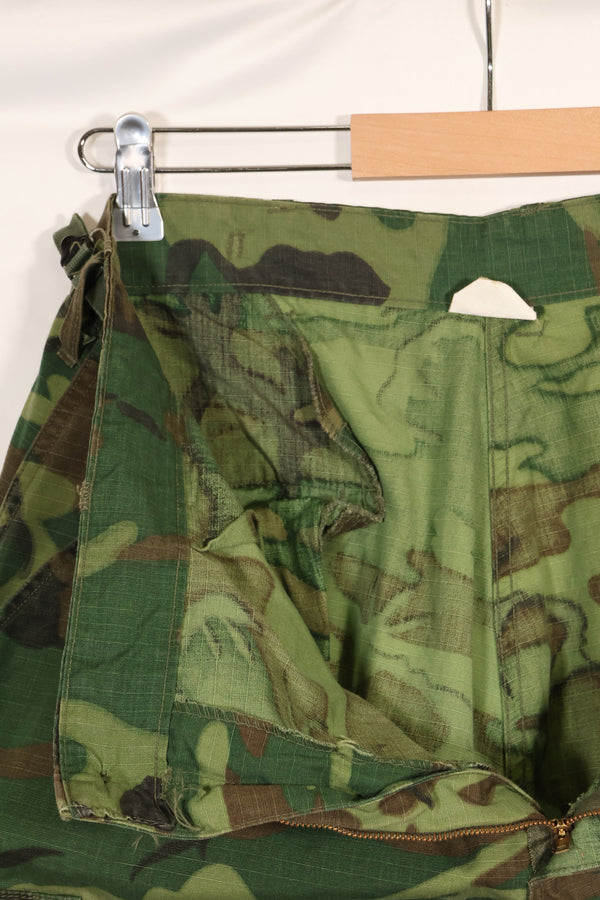 1969年契約　M-L　リップストップ生地　ERDL リーフ迷彩　パンツ　中古品