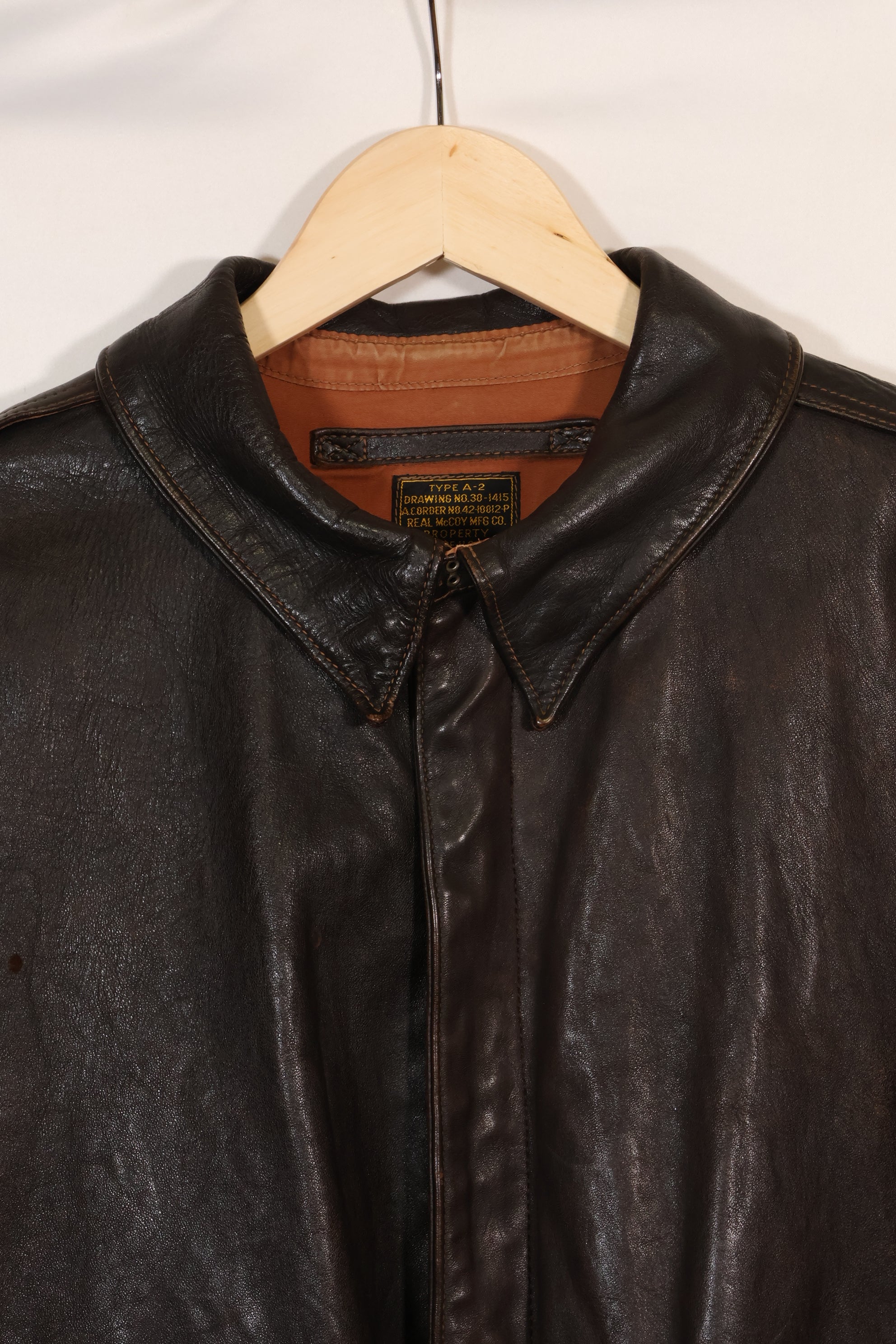 2000年代製　サイズ 44　リアルマッコイズ製　A-2 フライトジャケット　リブリペア済　中古品