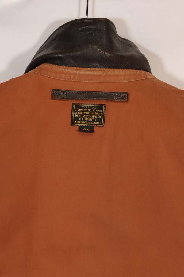 2000年代製　サイズ 44　リアルマッコイズ製　A-2 フライトジャケット　リブリペア済　中古品