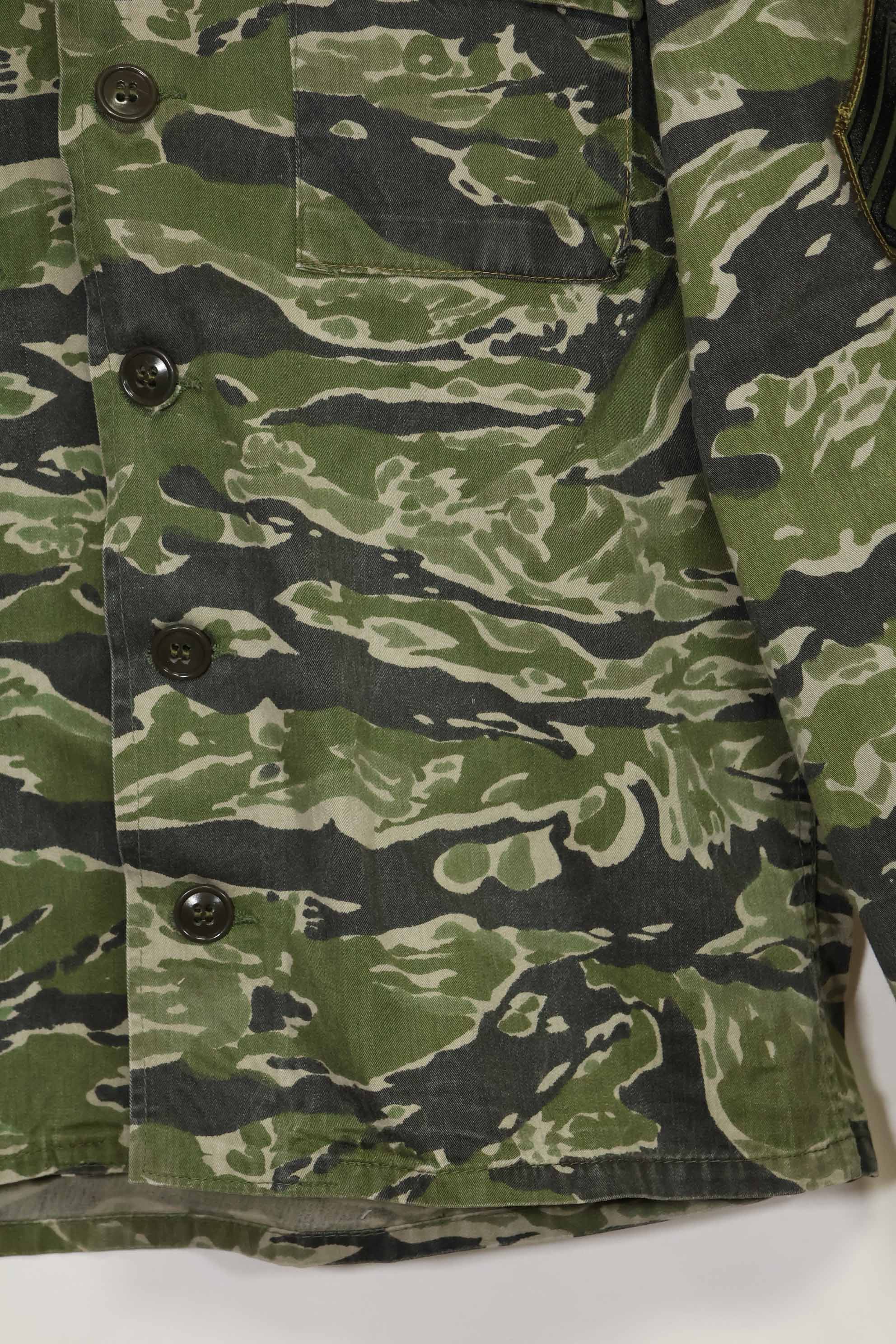 1960年代　タイガーストライプ　シャツ　CIDGパターン　特殊部隊パッチ　中古品