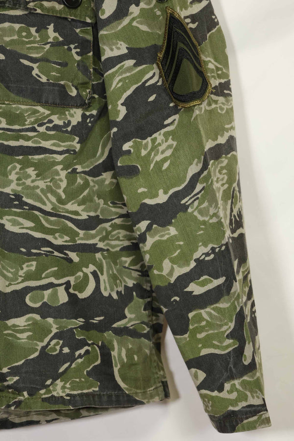 1960年代　タイガーストライプ　シャツ　CIDGパターン　特殊部隊パッチ　中古品