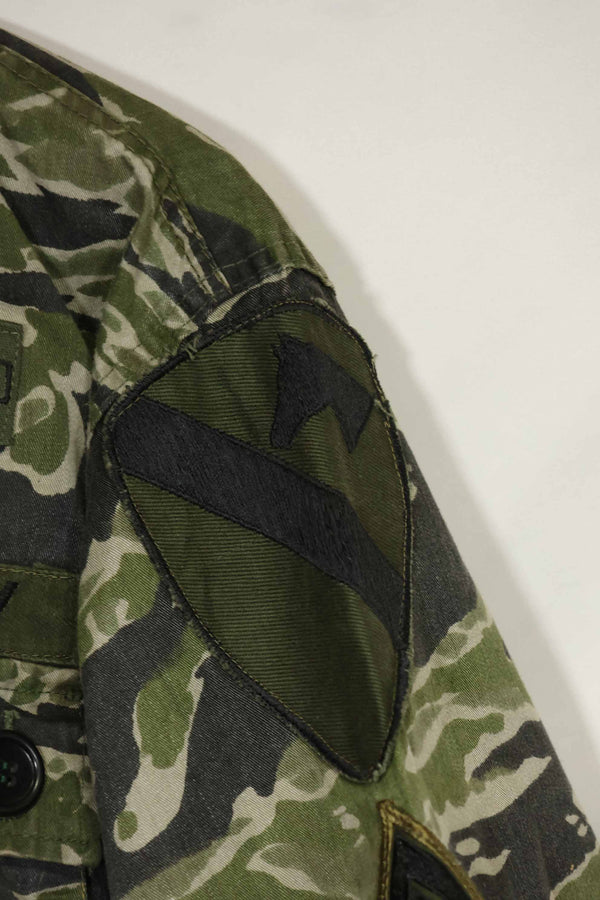 1960年代　タイガーストライプ　シャツ　CIDGパターン　特殊部隊パッチ　中古品