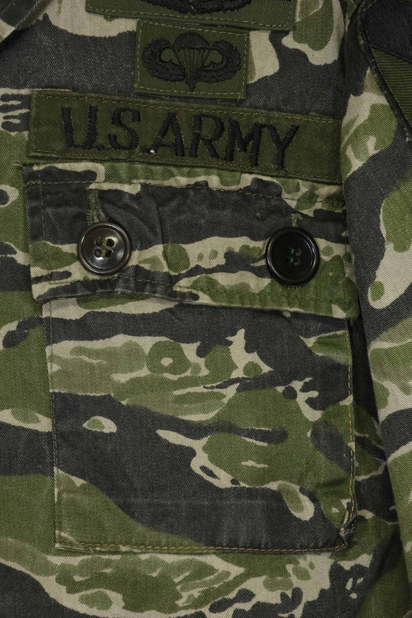 1960年代　タイガーストライプ　シャツ　CIDGパターン　特殊部隊パッチ　中古品