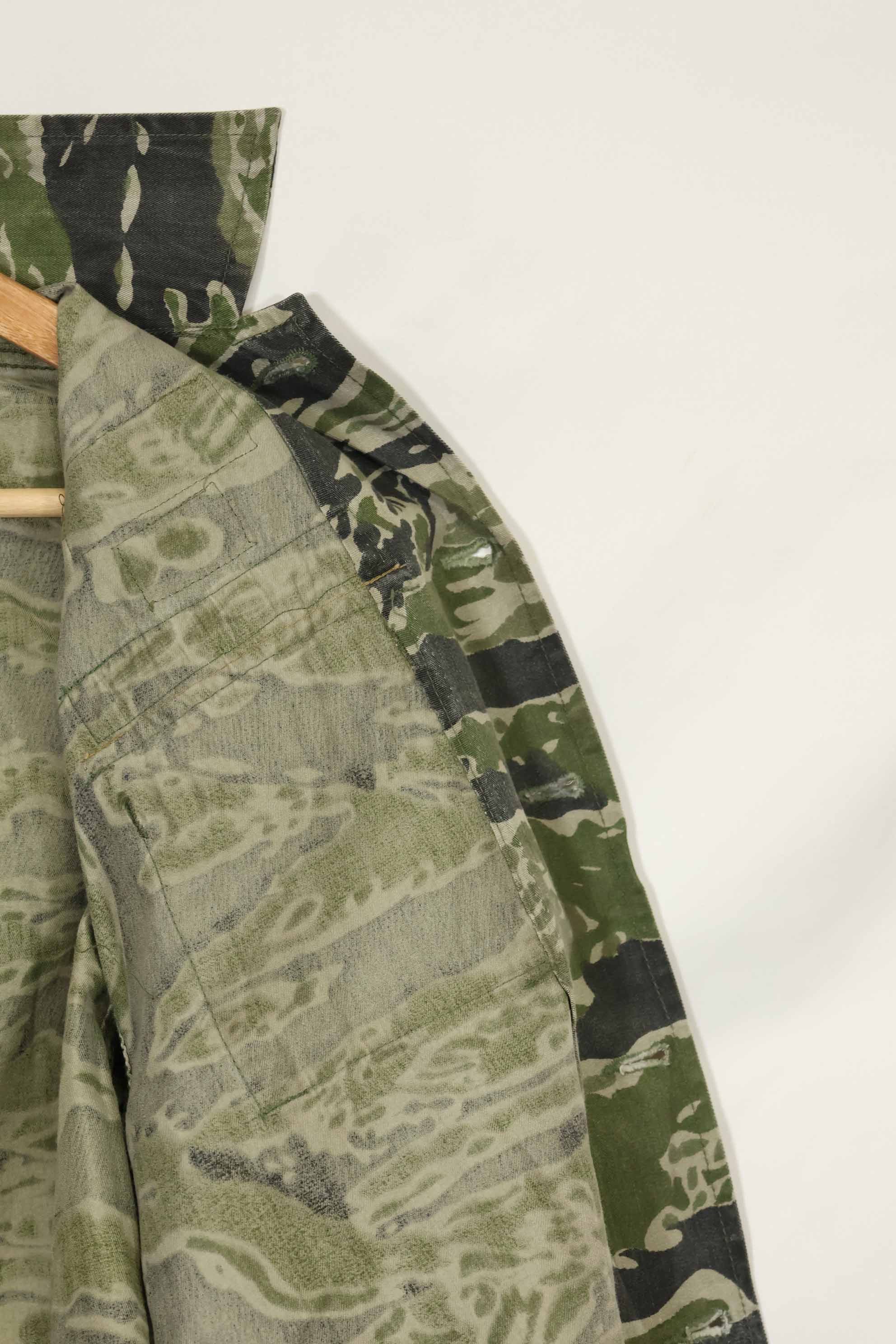 1960年代　タイガーストライプ　シャツ　CIDGパターン　特殊部隊パッチ　中古品