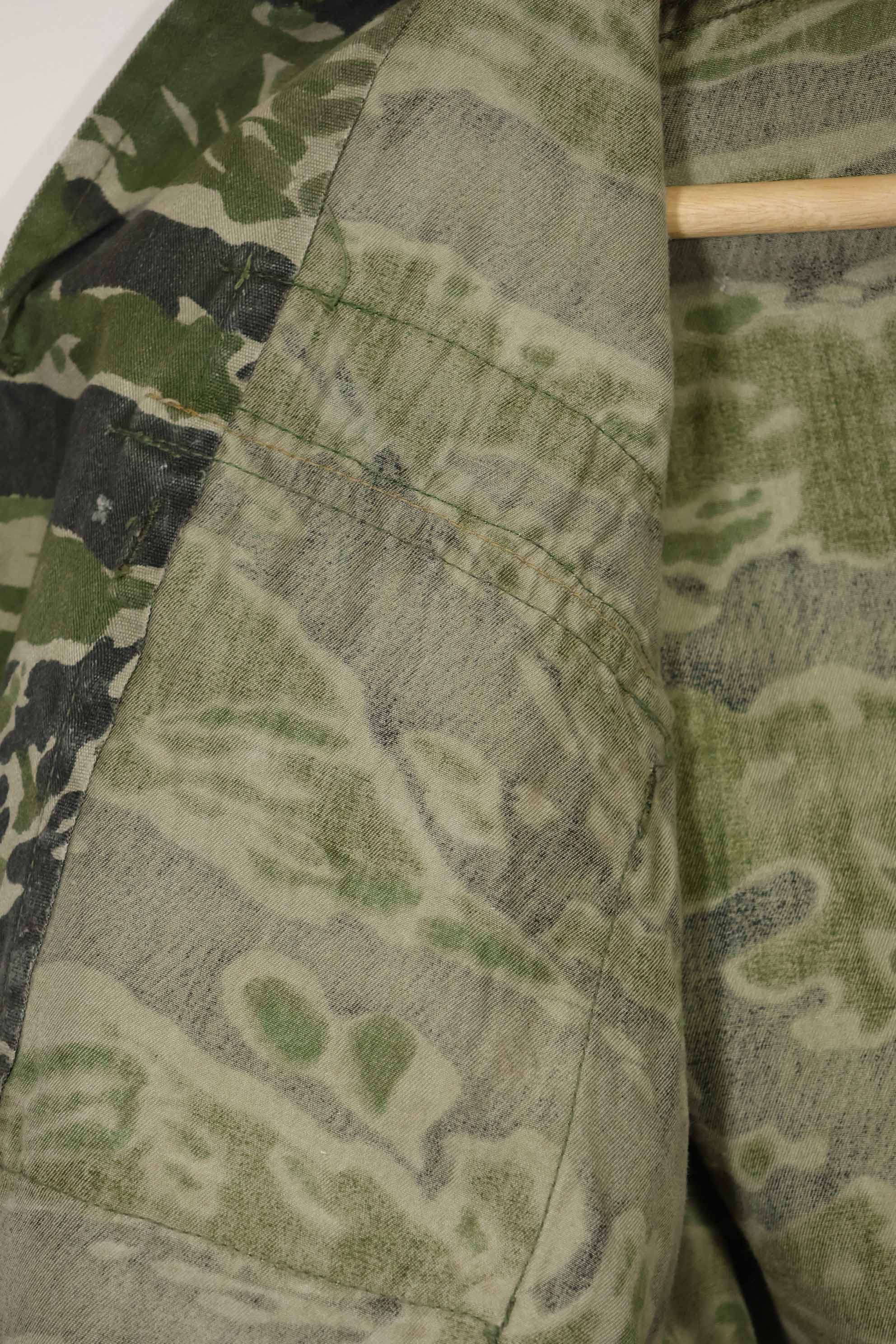 1960年代　タイガーストライプ　シャツ　CIDGパターン　特殊部隊パッチ　中古品