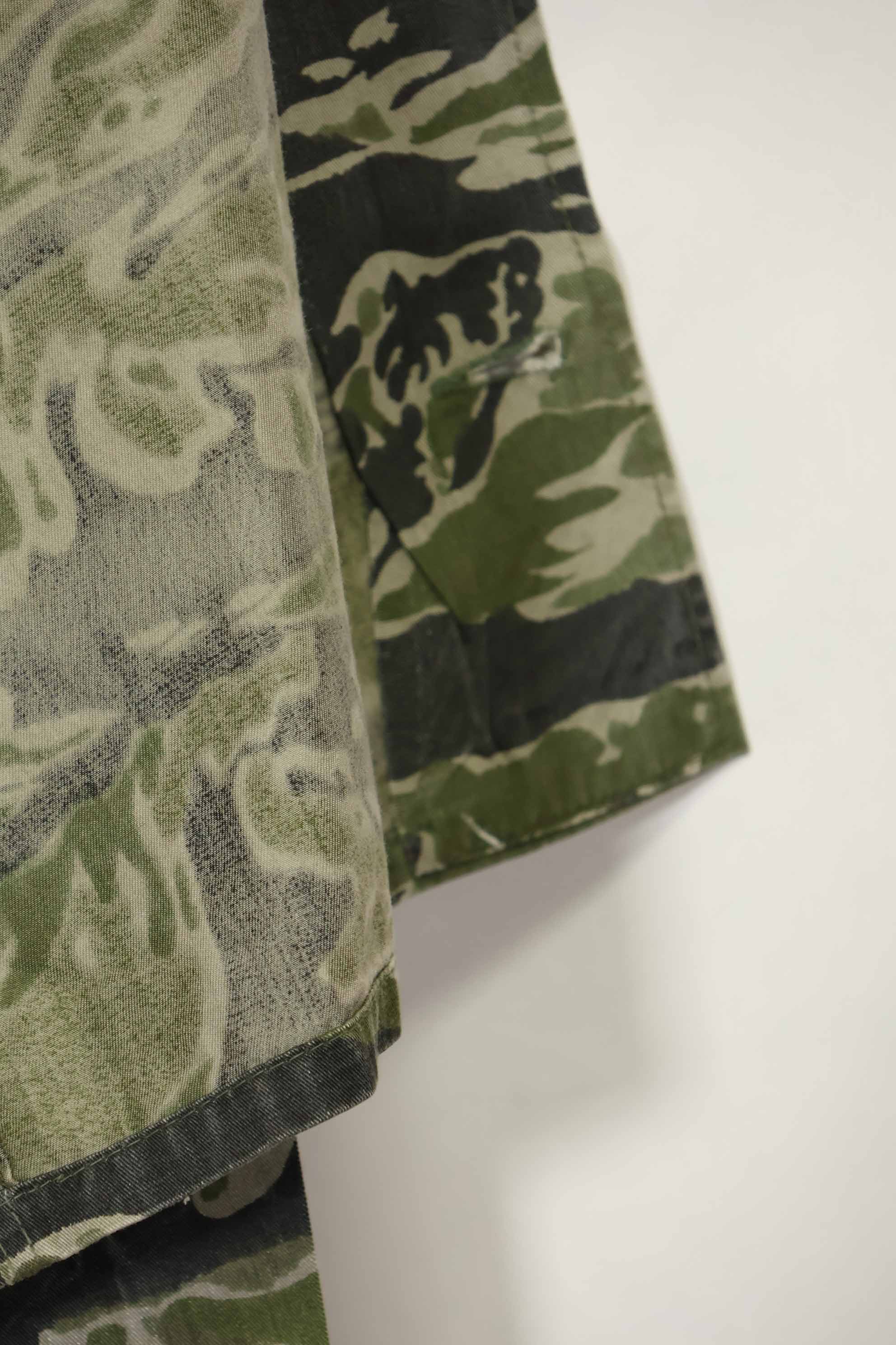 1960年代　タイガーストライプ　シャツ　CIDGパターン　特殊部隊パッチ　中古品