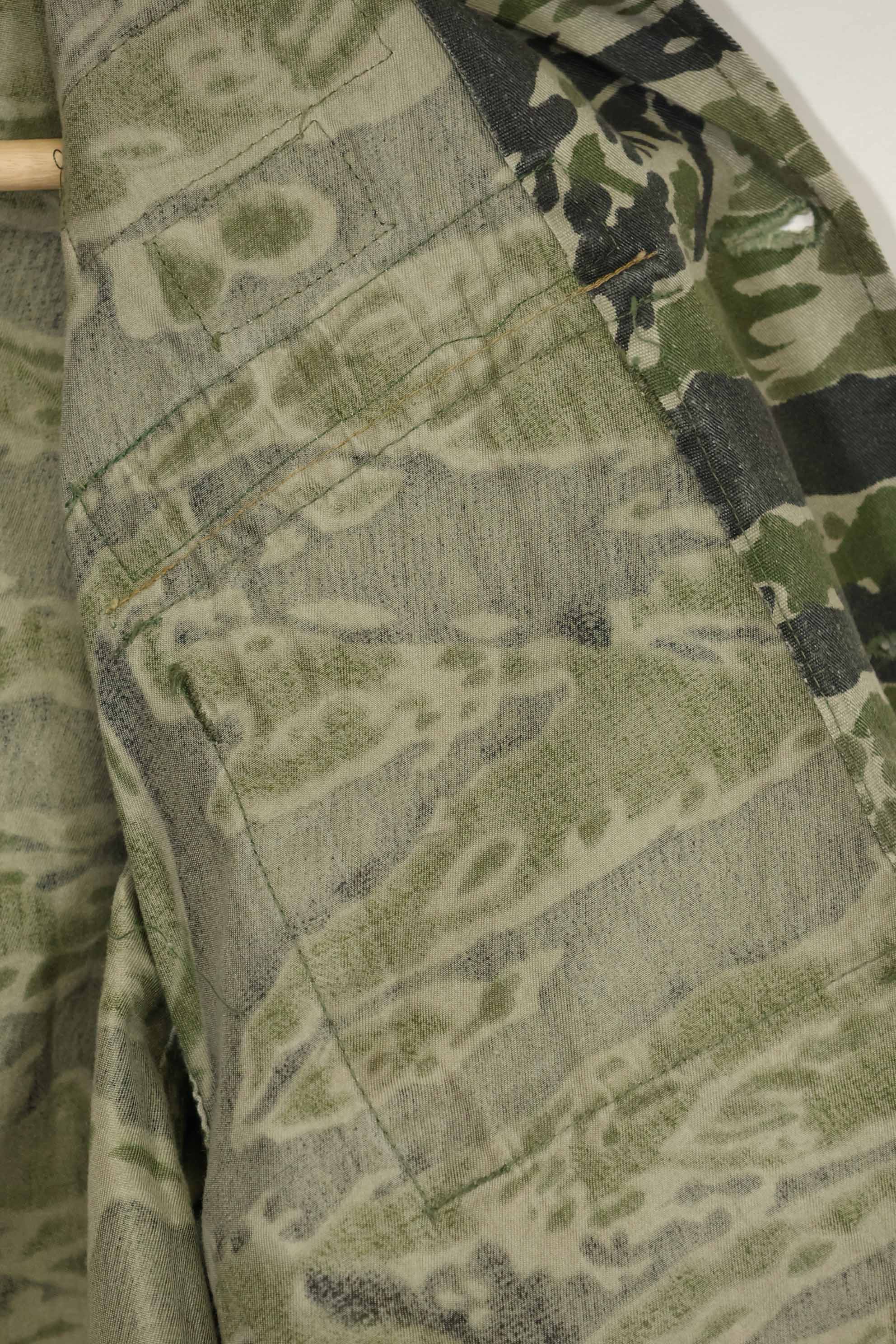 1960年代　タイガーストライプ　シャツ　CIDGパターン　特殊部隊パッチ　中古品