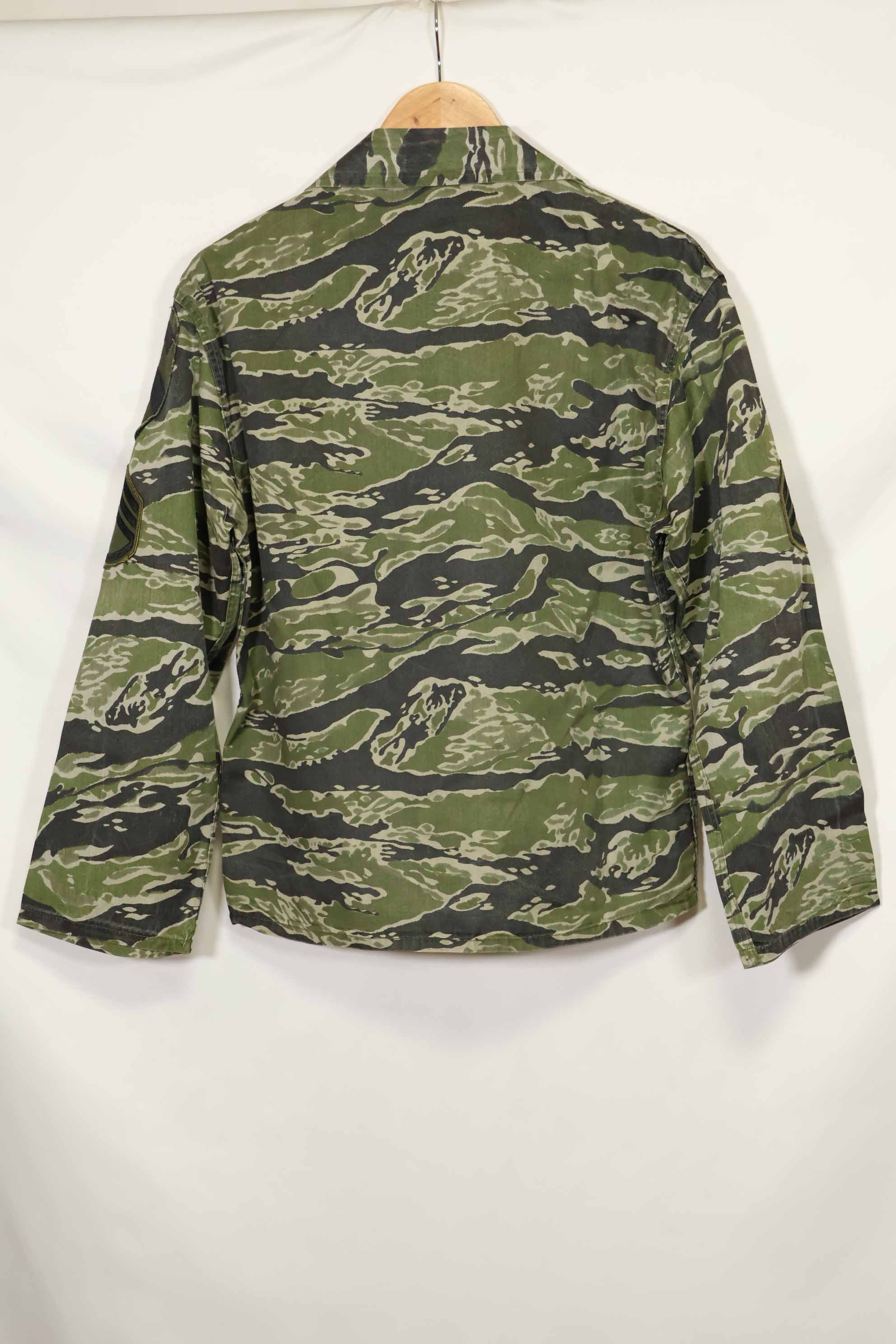 1960年代　タイガーストライプ　シャツ　CIDGパターン　特殊部隊パッチ　中古品