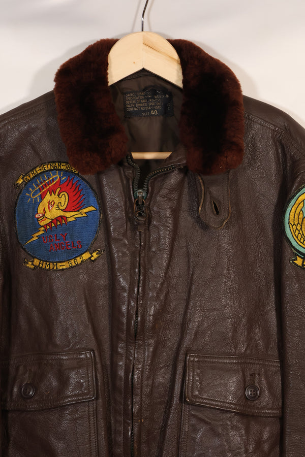 1960年代初頭ロット　サイズ 40 アメリカ海兵隊 G-1 UGLY ANGENLS フライトジャケット　中古品