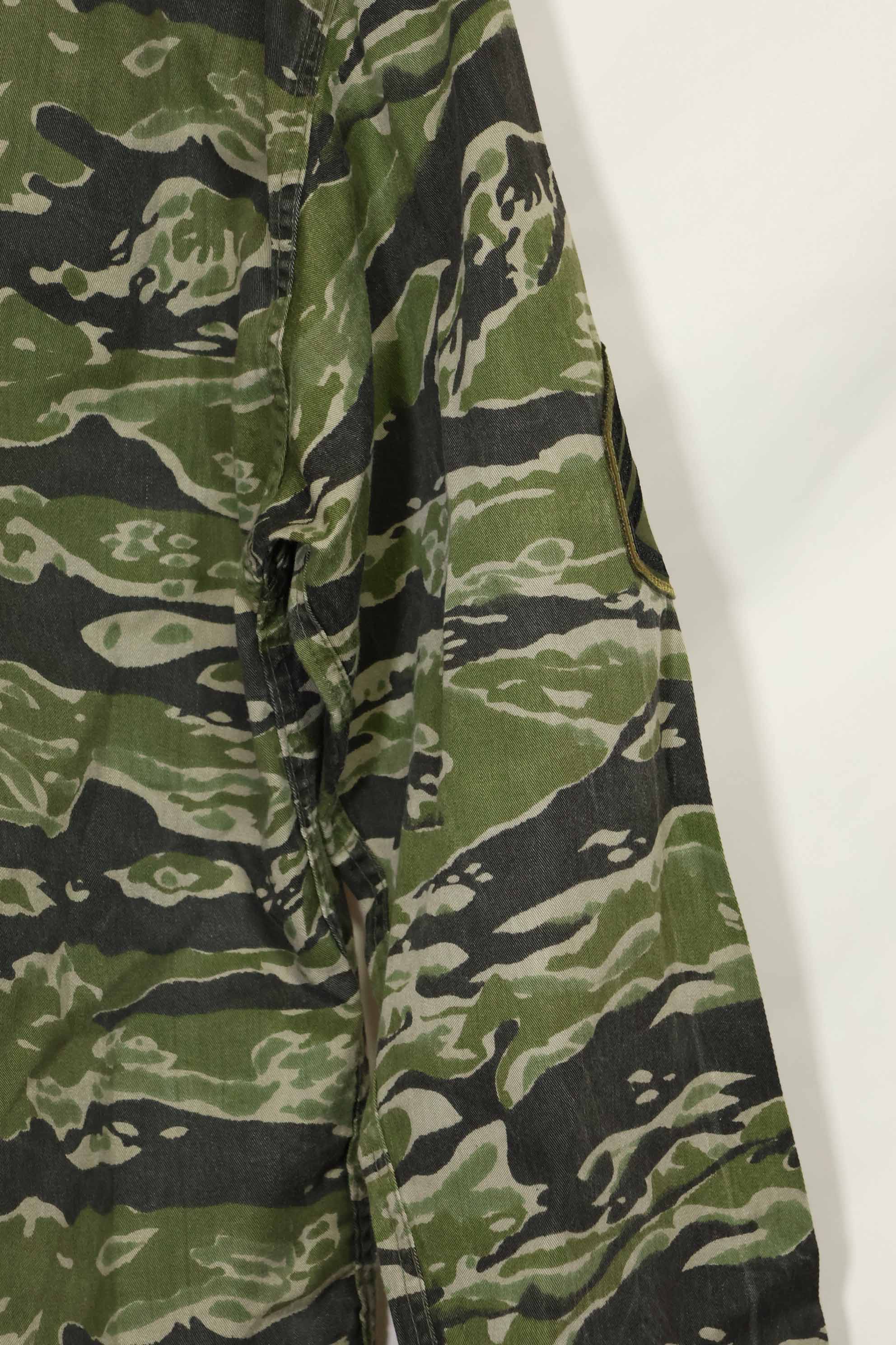 1960年代　タイガーストライプ　シャツ　CIDGパターン　特殊部隊パッチ　中古品