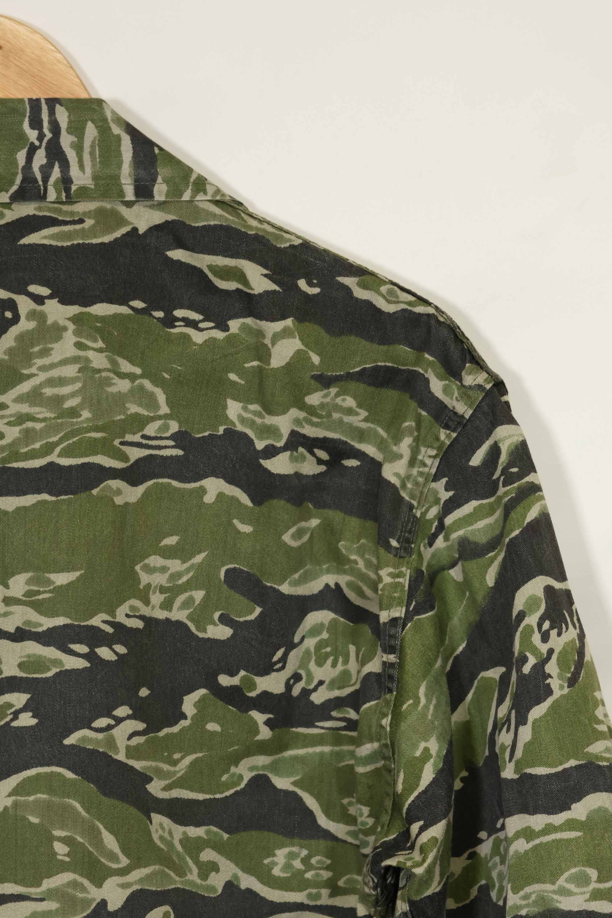 1960年代　タイガーストライプ　シャツ　CIDGパターン　特殊部隊パッチ　中古品