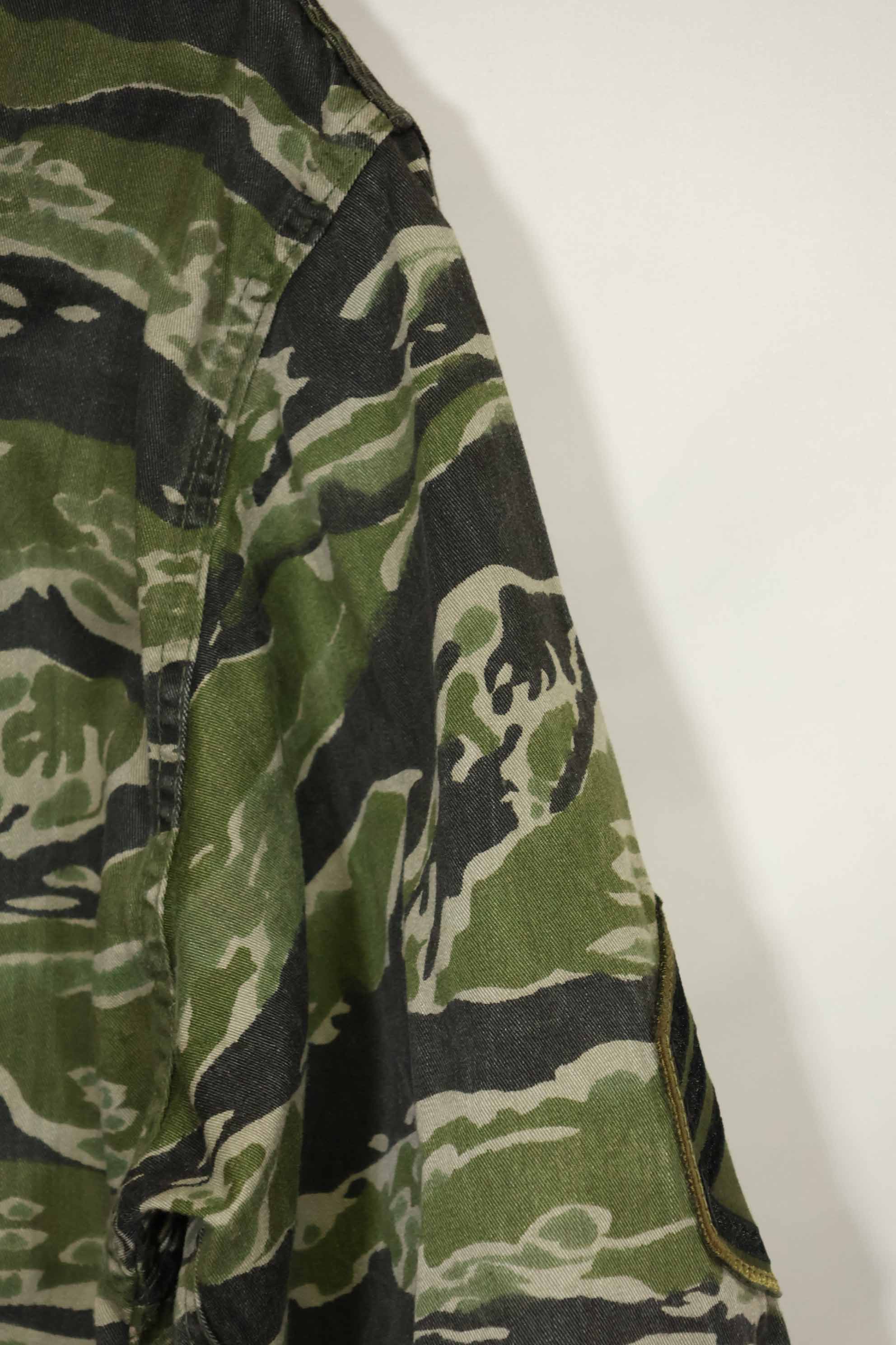 1960年代　タイガーストライプ　シャツ　CIDGパターン　特殊部隊パッチ　中古品