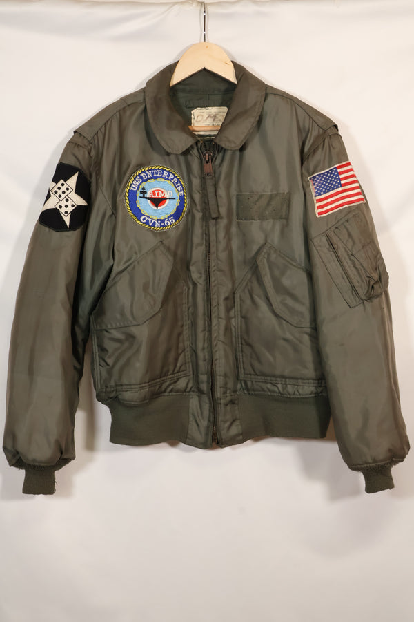 1980年契約　LARGE  USS ENTERPRISE UWC-45P フライトジャケット　個人カスタム品　中古品