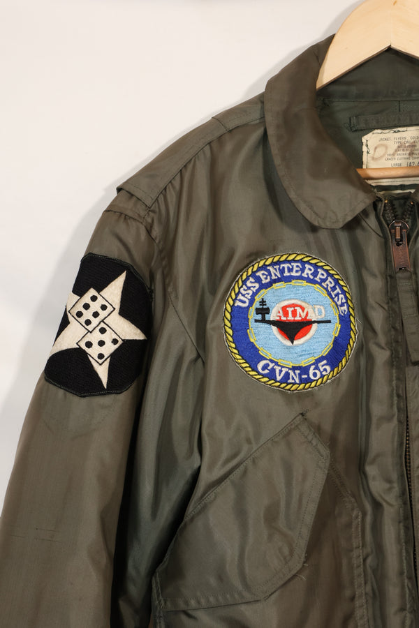 1980年契約　LARGE  USS ENTERPRISE UWC-45P フライトジャケット　個人カスタム品　中古品
