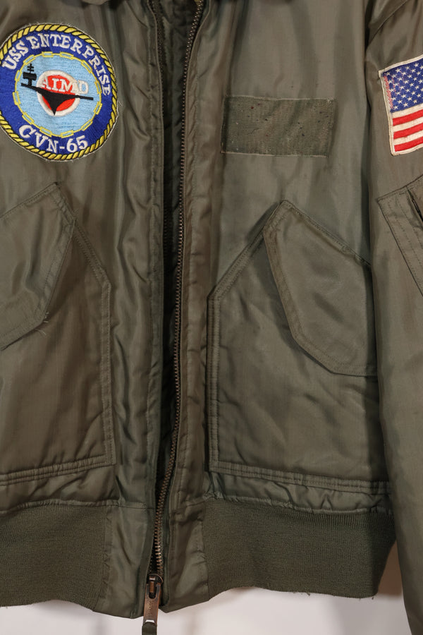 1980年契約　LARGE  USS ENTERPRISE UWC-45P フライトジャケット　個人カスタム品　中古品