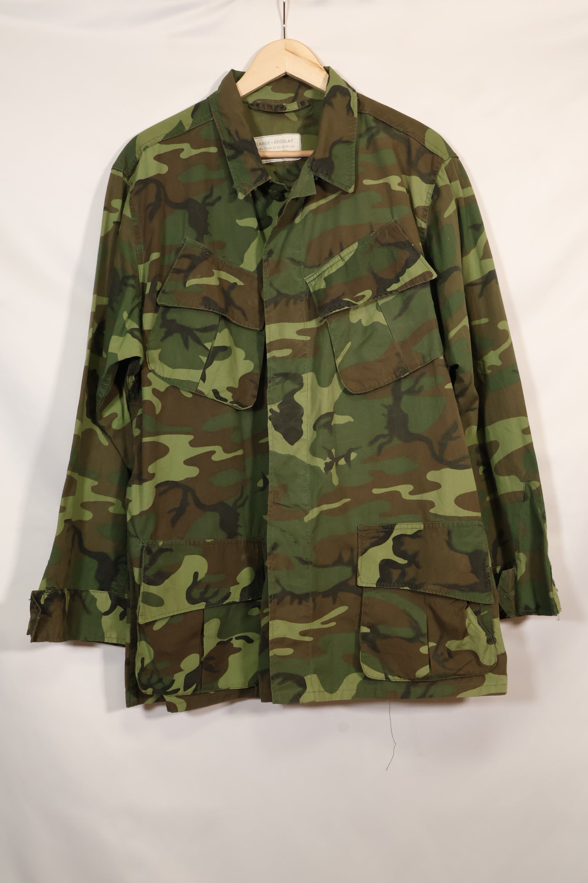 1967年頃　L-R　ノンリップストップ　初期プリント　ERDL　ファティーグジャケット　中古品