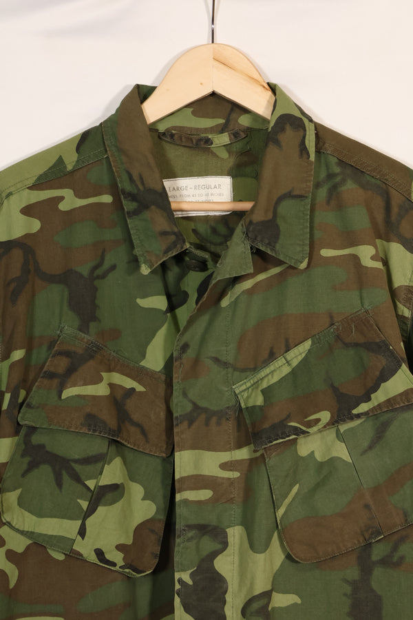 1967年頃　L-R　ノンリップストップ　初期プリント　ERDL　ファティーグジャケット　中古品