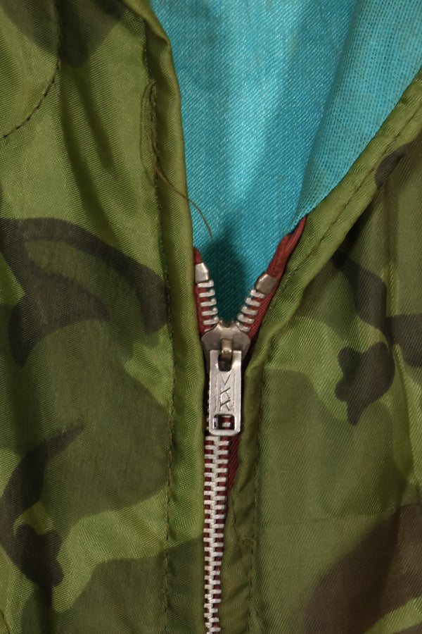 1970-71年　大きめサイズ　ベトナム戦争　迷彩ポンチョ製　ツアージャケット　DA NANG　中古品