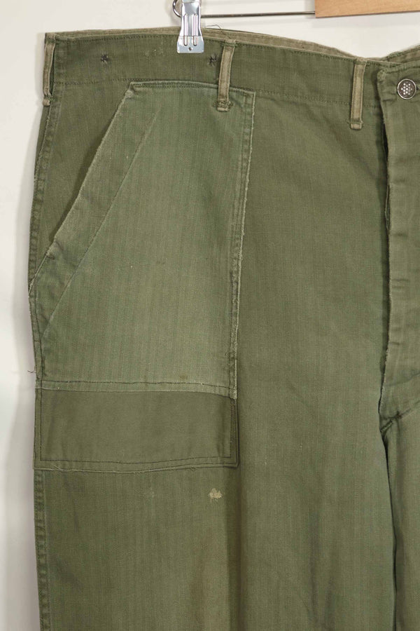 1940年代　アメリカ陸軍　HBT ユーティリティパンツ　大きめサイズ　傷あり　中古品