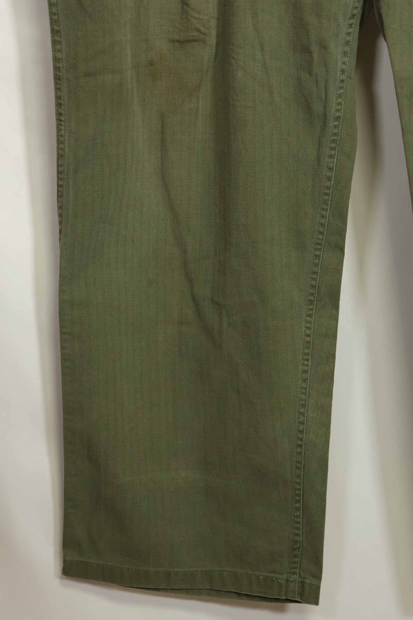 1940年代　アメリカ陸軍　HBT ユーティリティパンツ　大きめサイズ　傷あり　中古品