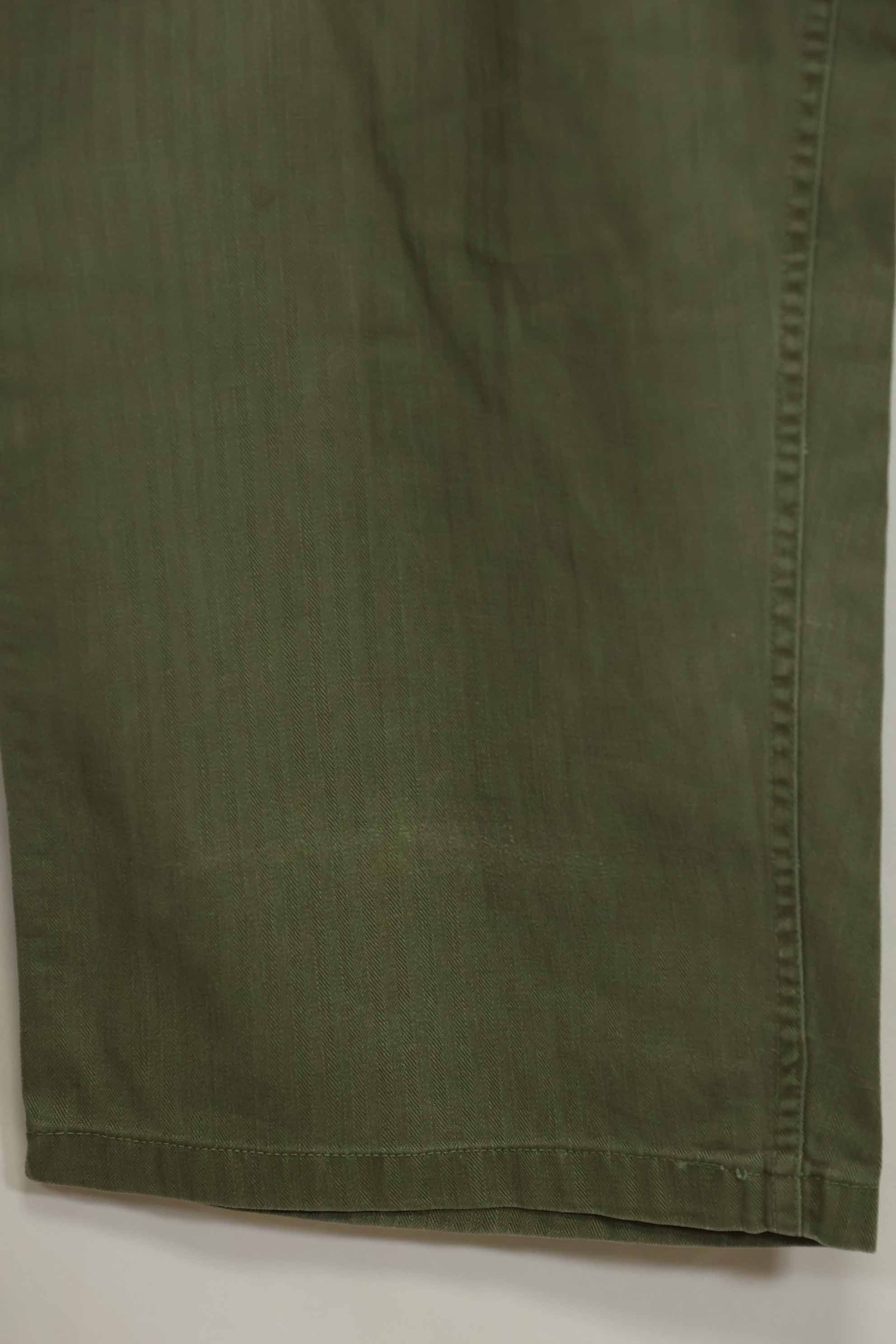 1940年代　アメリカ陸軍　HBT ユーティリティパンツ　大きめサイズ　傷あり　中古品