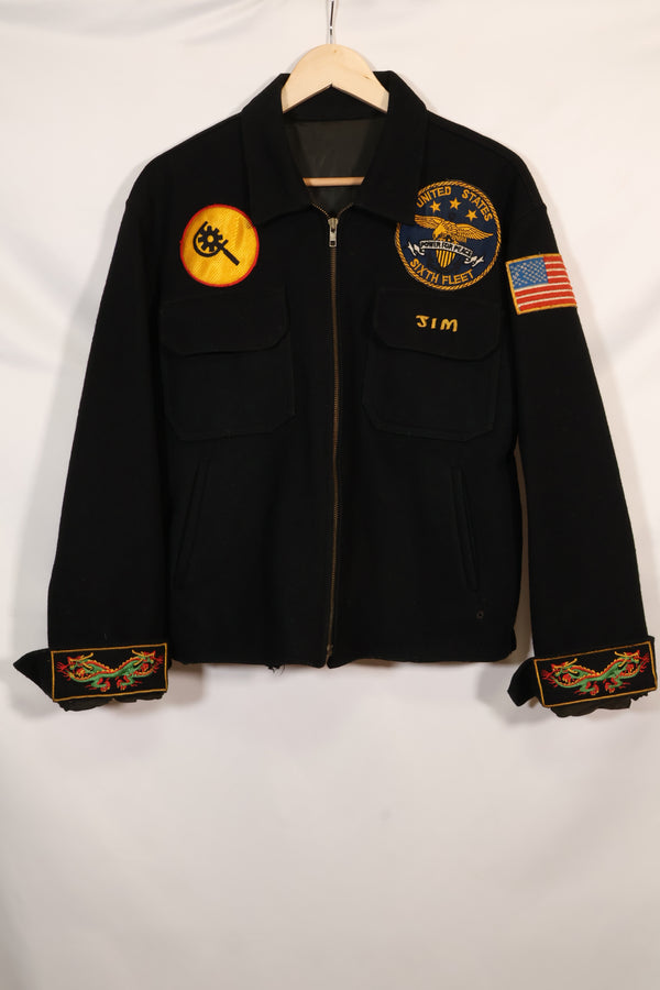 1987年　大きめサイズ　アメリカ海軍　USS SPIEGEL GROVE ツアージャケット