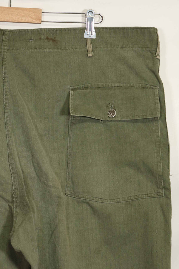 1940年代　アメリカ陸軍　HBT ユーティリティパンツ　大きめサイズ　傷あり　中古品