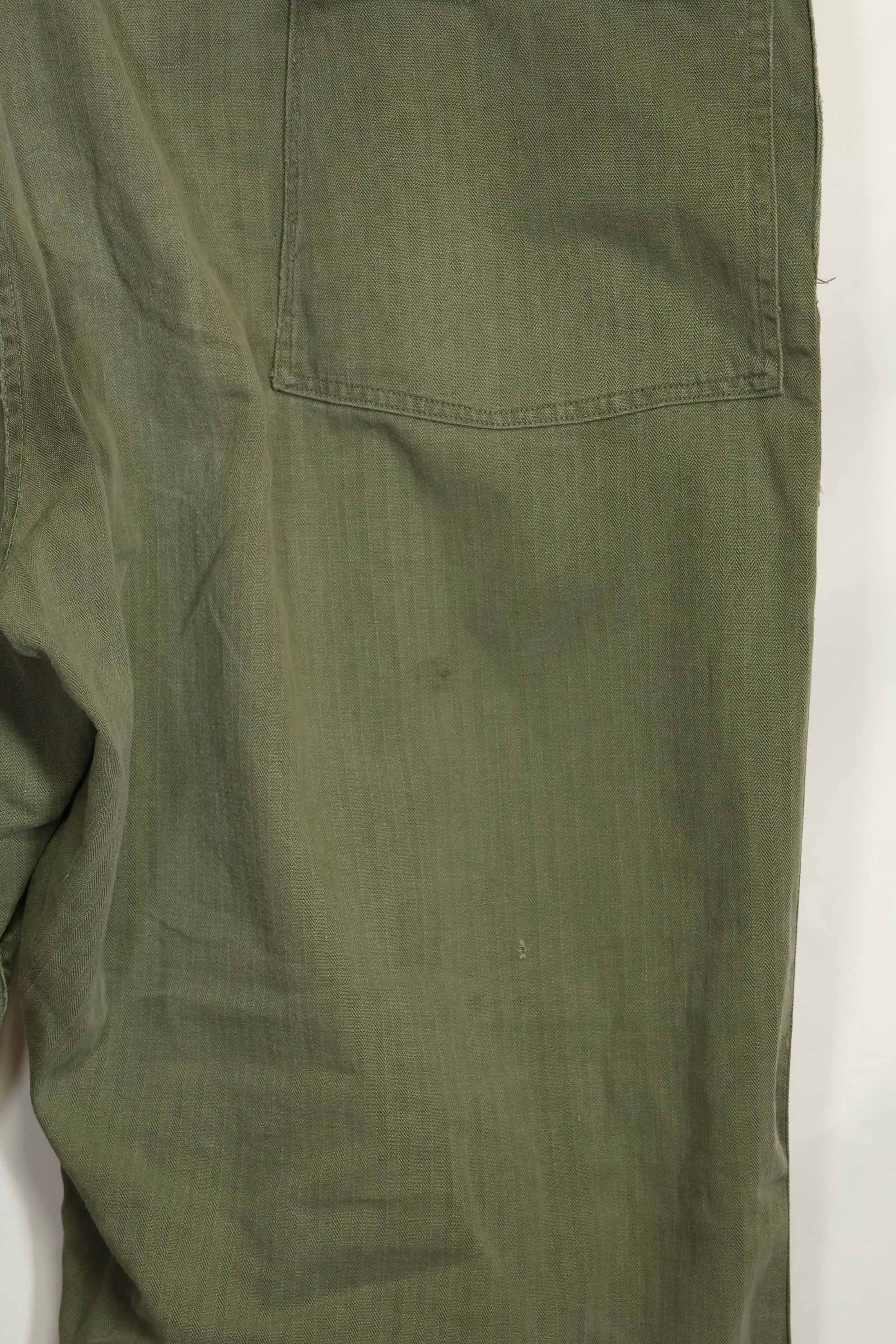 1940年代　アメリカ陸軍　HBT ユーティリティパンツ　大きめサイズ　傷あり　中古品