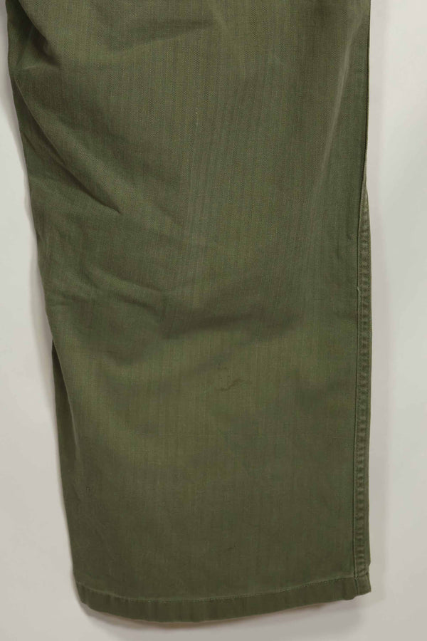 1940年代　アメリカ陸軍　HBT ユーティリティパンツ　大きめサイズ　傷あり　中古品