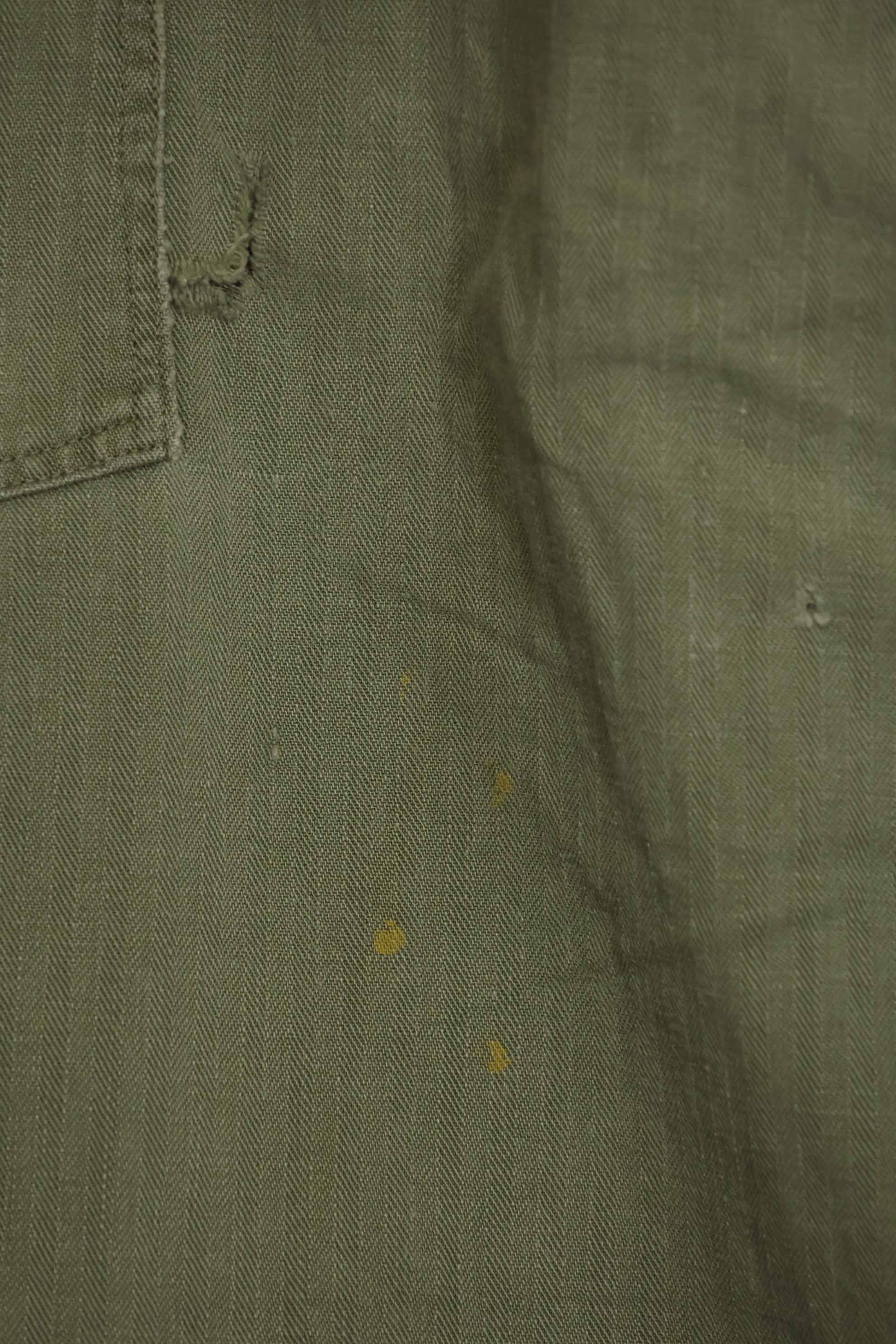 1940年代　アメリカ陸軍　HBT ユーティリティパンツ　大きめサイズ　傷あり　中古品