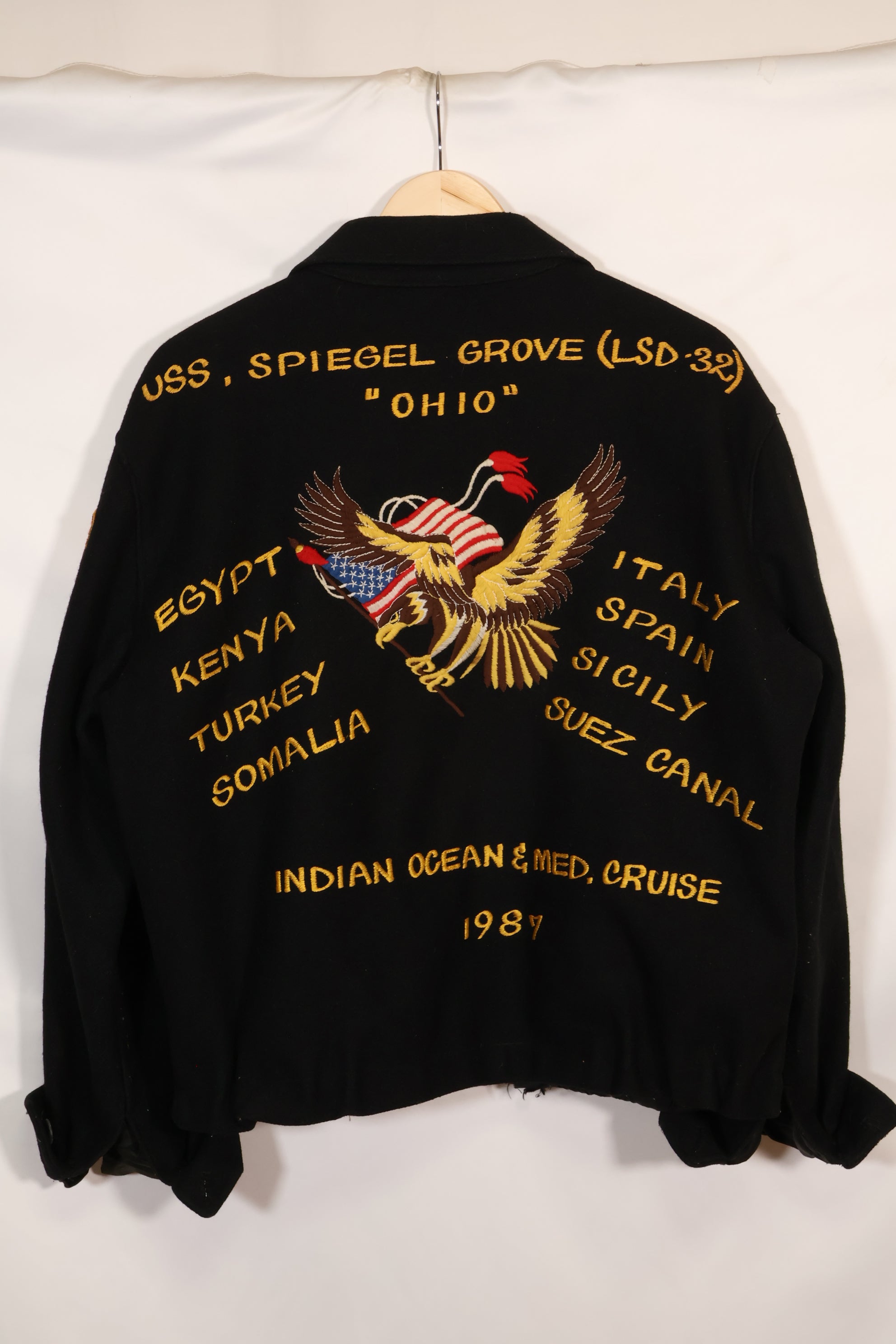 1987年　大きめサイズ　アメリカ海軍　USS SPIEGEL GROVE ツアージャケット