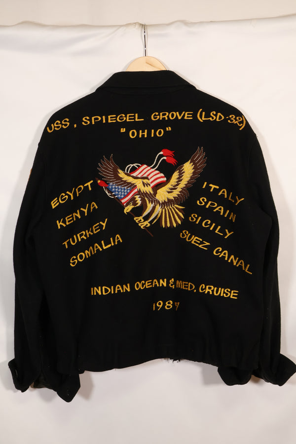 1987年　大きめサイズ　アメリカ海軍　USS SPIEGEL GROVE ツアージャケット