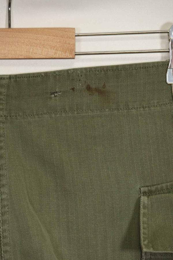 1940年代　アメリカ陸軍　HBT ユーティリティパンツ　大きめサイズ　傷あり　中古品