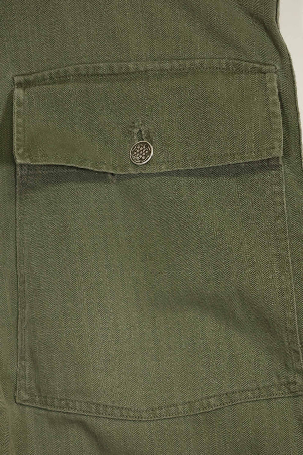 1940年代　アメリカ陸軍　HBT ユーティリティパンツ　大きめサイズ　傷あり　中古品